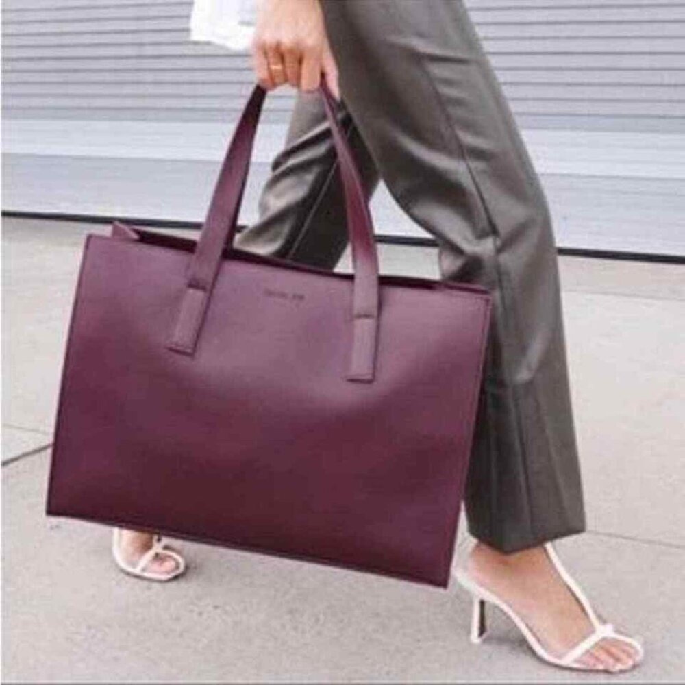 Rachel Zoe Arialith Vegan Leather Knot Tote Shoulder Laptop Bag Carryall